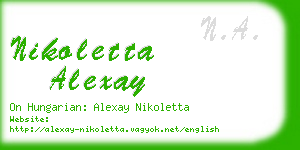 nikoletta alexay business card